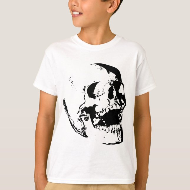 Svartvit skal tee shirt (Framsida)