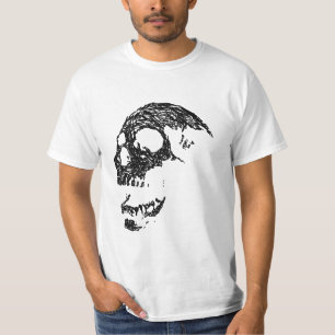 Svartvit skalledesign t-shirt