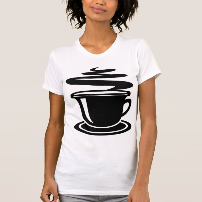SVARTVIT SKJORTA FÖR KAFFE T TEE SHIRT (Framsida)
