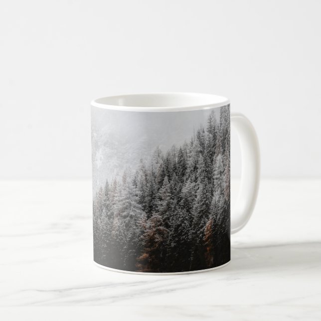 Svartvit skog, berg, kaffemugg (Framsida höger)