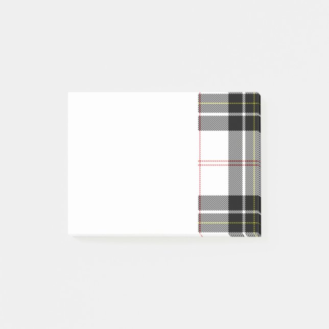 Svartvit skotsk klanMacPherson Tartan Post-it Block (Framsida)