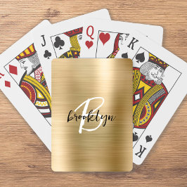 Svartvit skript i Metall guld Brushed Casinokort