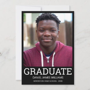 Svartvit skript med Student Photo Minimalist Ram Meddelande