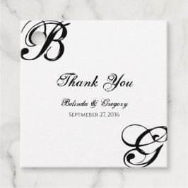 Svartvit skript, Monogram Bröllop Gåvor Etiketter