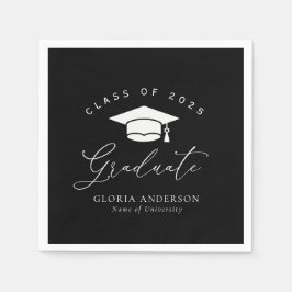 svartvit skript, studenten pappersservett