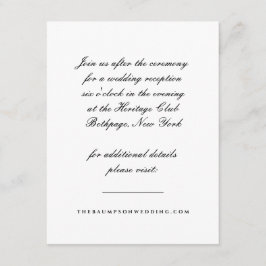 Svartvit skriptmottagning tilläggskort