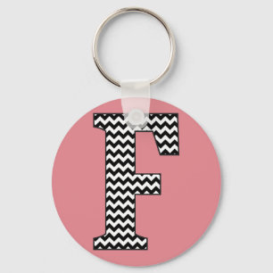 Svartvit skugga F Monogram Basic-nyckelkedja Nyckelring