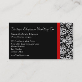 Svartvit skugga med röd dekorfärg Mode Business Visitkort