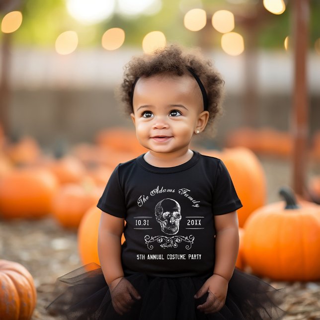 Svartvit Skull, Personlig Halloween fest T Shirt (Skapare uppladdad)