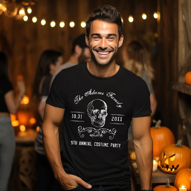 Svartvit Skull, Personlig Halloween fest T Shirt (Skapare uppladdad)