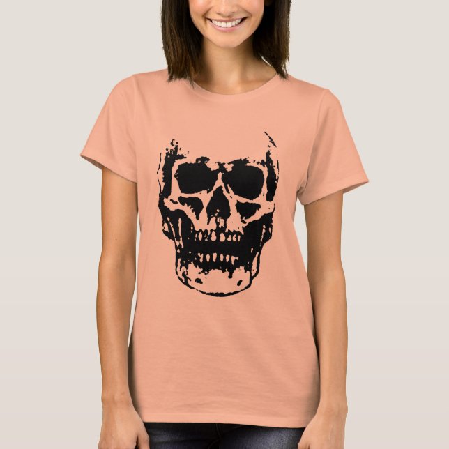 Svartvit skullstolpe tee (Framsida)