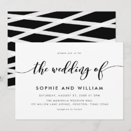 Svartvit Slappna av Bröllop Inbjudningar