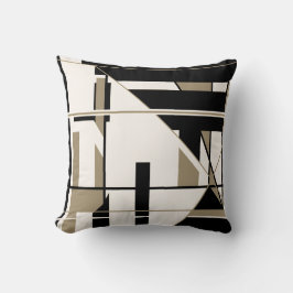 Svartvit smak på off-White Geometric Abstrakt Art Kudde