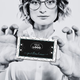 Svartvit smidfärgad smidfärgad strypdiamant Lägg t Visitkort