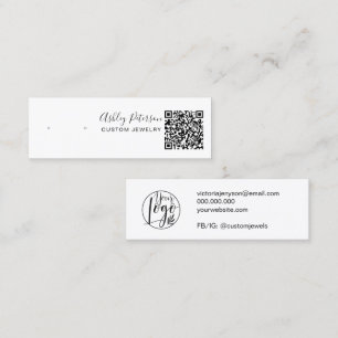 Svartvit smyckesörning, visning qr kod mini visitkort