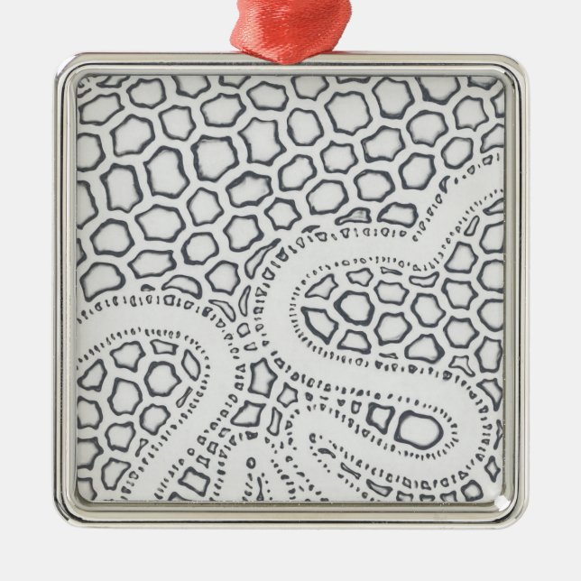 Svartvit snake  julgransprydnad metall (Framsidan)