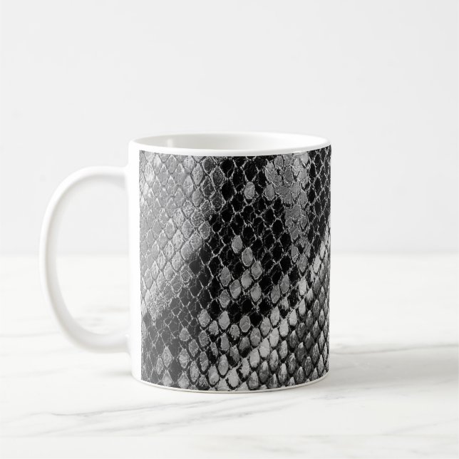Svartvit snake kaffemugg (Vänster)