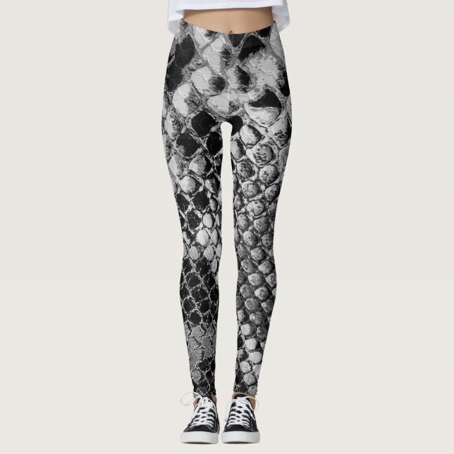 Svartvit snake leggings (Framsida)