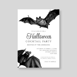 Svartvit snakes Cocktail Party Halloween Inbjudningar