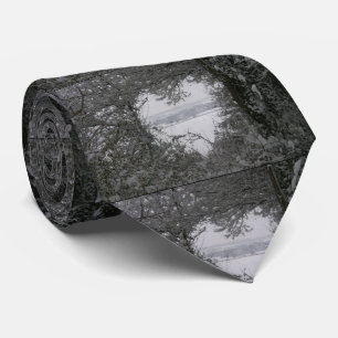 Svartvit Snö Heart-foto-jul i Kärlek Slips