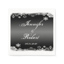 Svartvit snöflake Bröllop