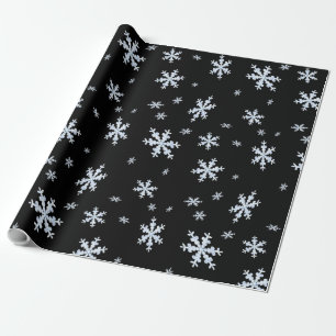 Svartvit snöflake mönster presentpapper