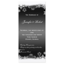 Svartvit Snöflingor Bröllopsprogram