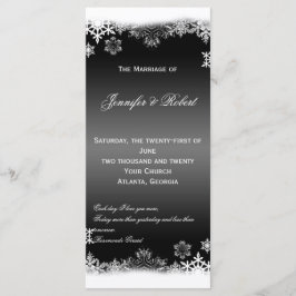 Svartvit Snöflingor Bröllopsprogram Program