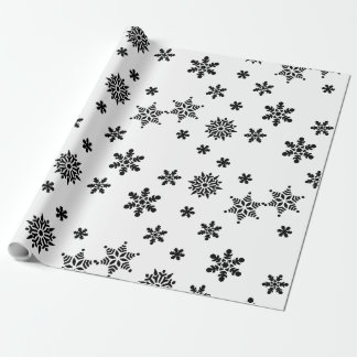 Svartvit Snöflingor Gift Wrapping Papper Presentpapper