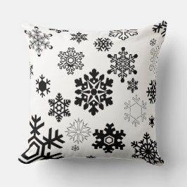 Svartvit Snöflingor Kudde