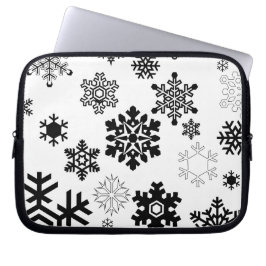 Svartvit Snöflingor Laptop Sleeve