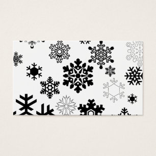 Svartvit Snöflingor Visitkort