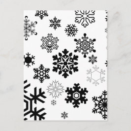 Svartvit Snöflingor Vykort