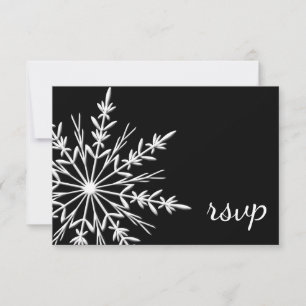 Svartvit snöflingor Winter Wedding OSA Kort