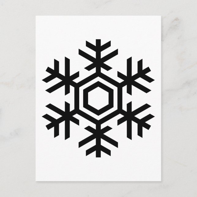 Svartvit snöflummel vykort (Framsida)