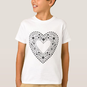 Svartvit Snöre Heart Tee