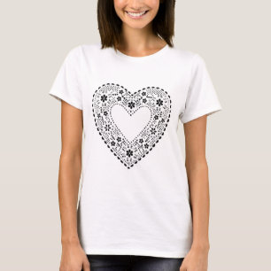 Svartvit Snöre Heart Tröja