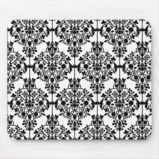 Svartvit snöretapet Mousepad Musmatta (Framsidan)