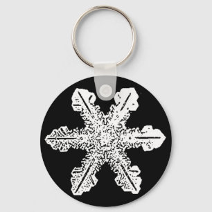 Svartvit Snowflake Keychain Nyckelring