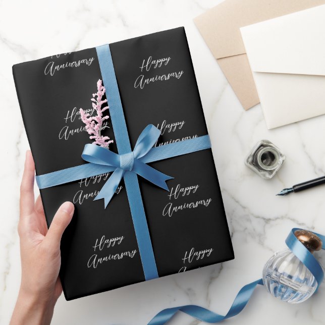 Svartvit snyggt för ny gifta-typsnitt presentpapper (Gifting)