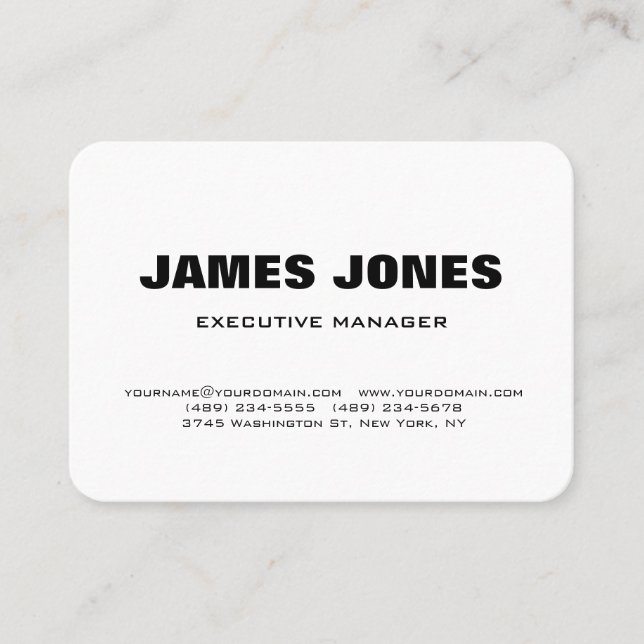 Svartvit Snyggt med fetstil Modern Professionell Visitkort (Framsida)