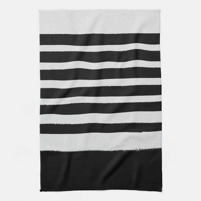 Svartvit Snyggt Trendig stripe Mönster Kökshandduk (Vertikal)