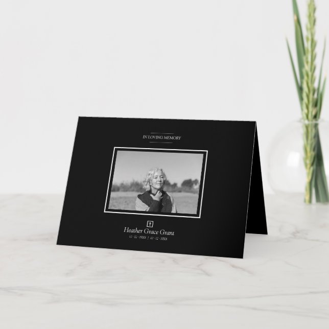 Svartvit sofistikerad, minimalistisk fotobakgrund anteckningskort (Framsida)