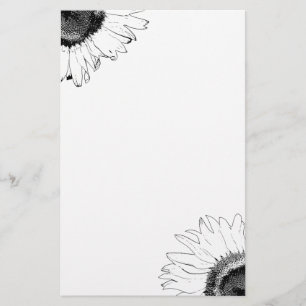 Svartvit solros brevpapper