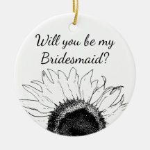 Svartvit solrosblomma blir du min bridesmaid