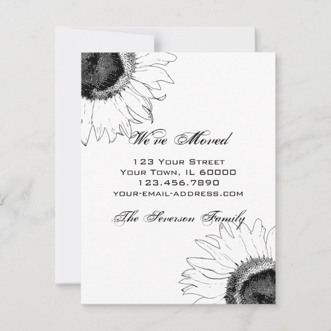 Svartvit solrosförändring i Adress Meddelande (Framsida)