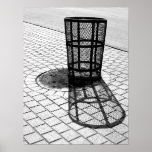 Svartvit Sopor can Poster