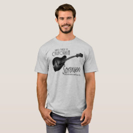 Svartvit Sorensen VX mandolinutslagsplats T-shirt