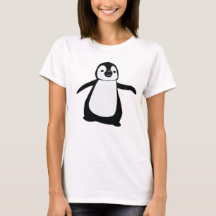Svartvit söt penguin teckning t shirt