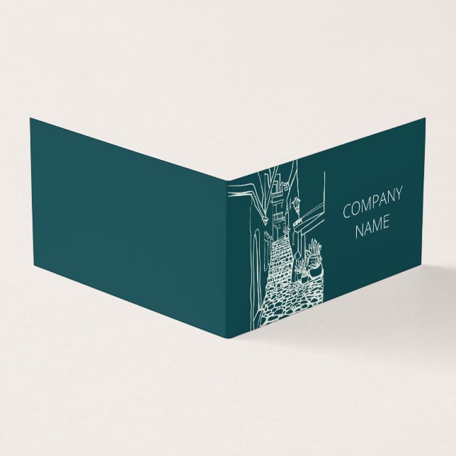 Svartvit spansk gata visitkort (Utsida)